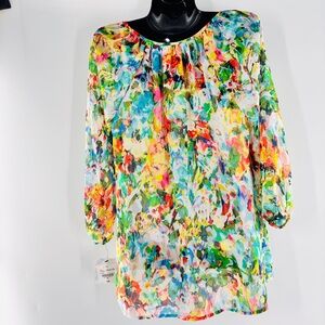 Liz Claiborne top floral 3/4 sleeves size PL